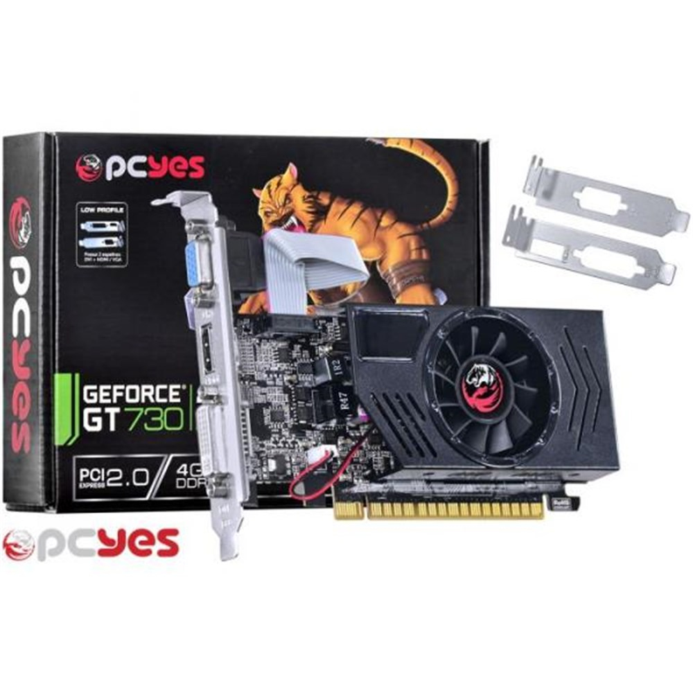 Placa de Vídeo GPU 4Gb GT730 DDR5 64Bits Pcyes
